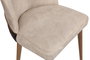 Hanah Home Nova 071 V4 Juego de 4 Sillas Crema y Nogal